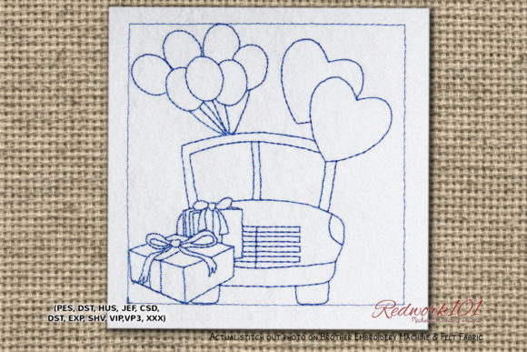 Reviewing Just Married Love Car for Wedding Embroidery