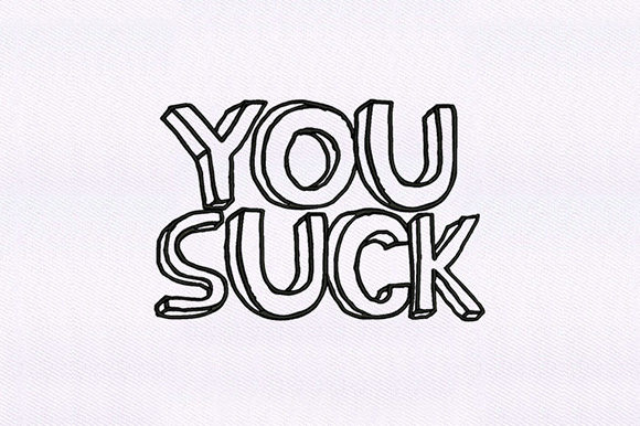 You Suck Text: A Designer’s Review for Handmade Gifts